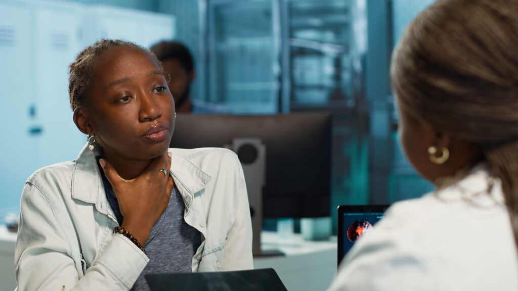 Radiologist delivering bad news about a tumor during a medical consultation